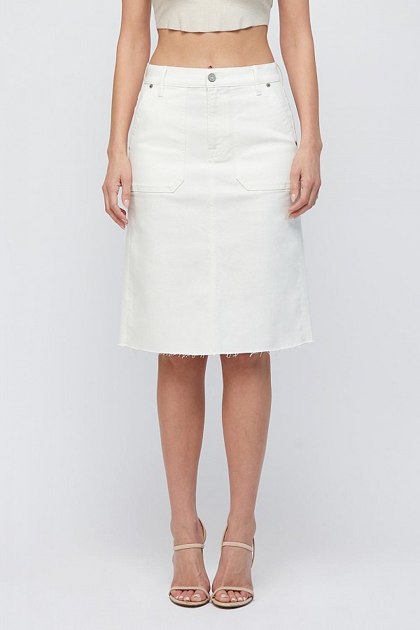 Pearl Front Pocket 23" Length Midi Skirt